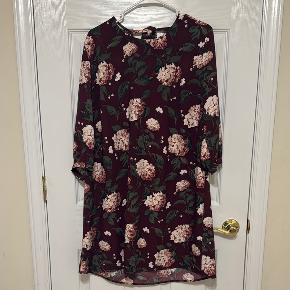 Floral Burgundy Dress